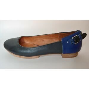 Schuler & Sons Ballet Flats Womens 7 Black Navy Blue Leather Platform Shoes